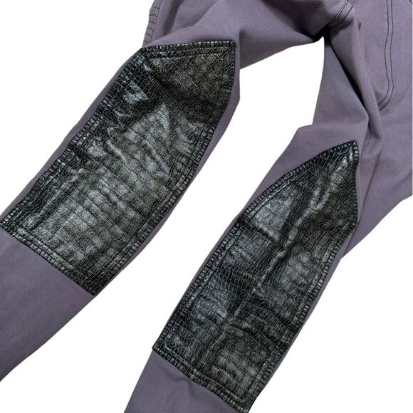 GhoDho Womens Purple & Black Leather Knee Patch Equestrian Riding Breeches EU 30 - Picture 3 of 12